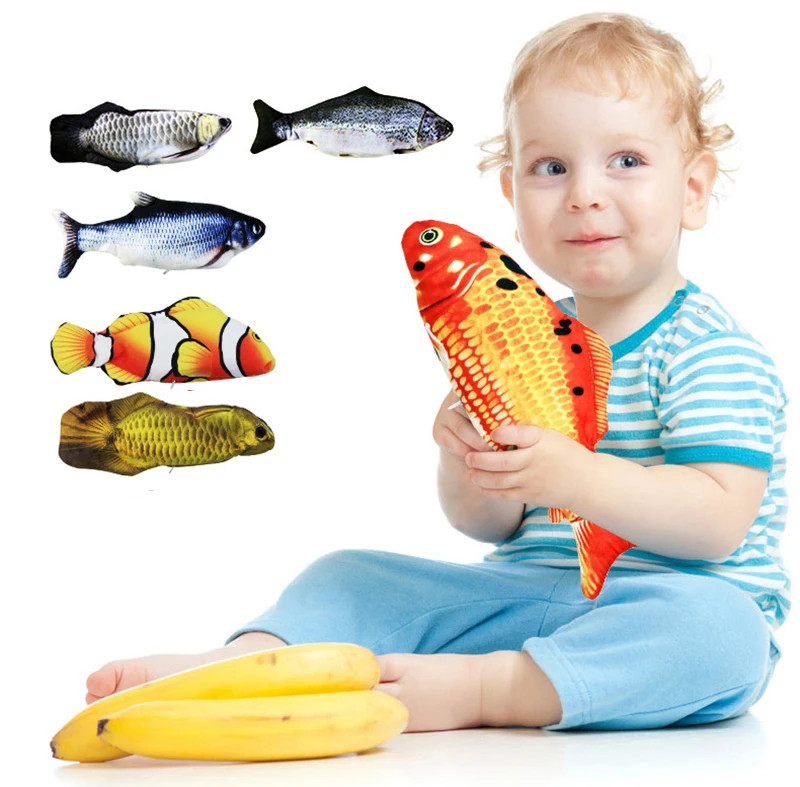 Kids Fish Simulation Toy For Cat Playing Training Tool And Pets Mint Fish Chew Toys Baby Animal Model Cognitive Interactive Gift