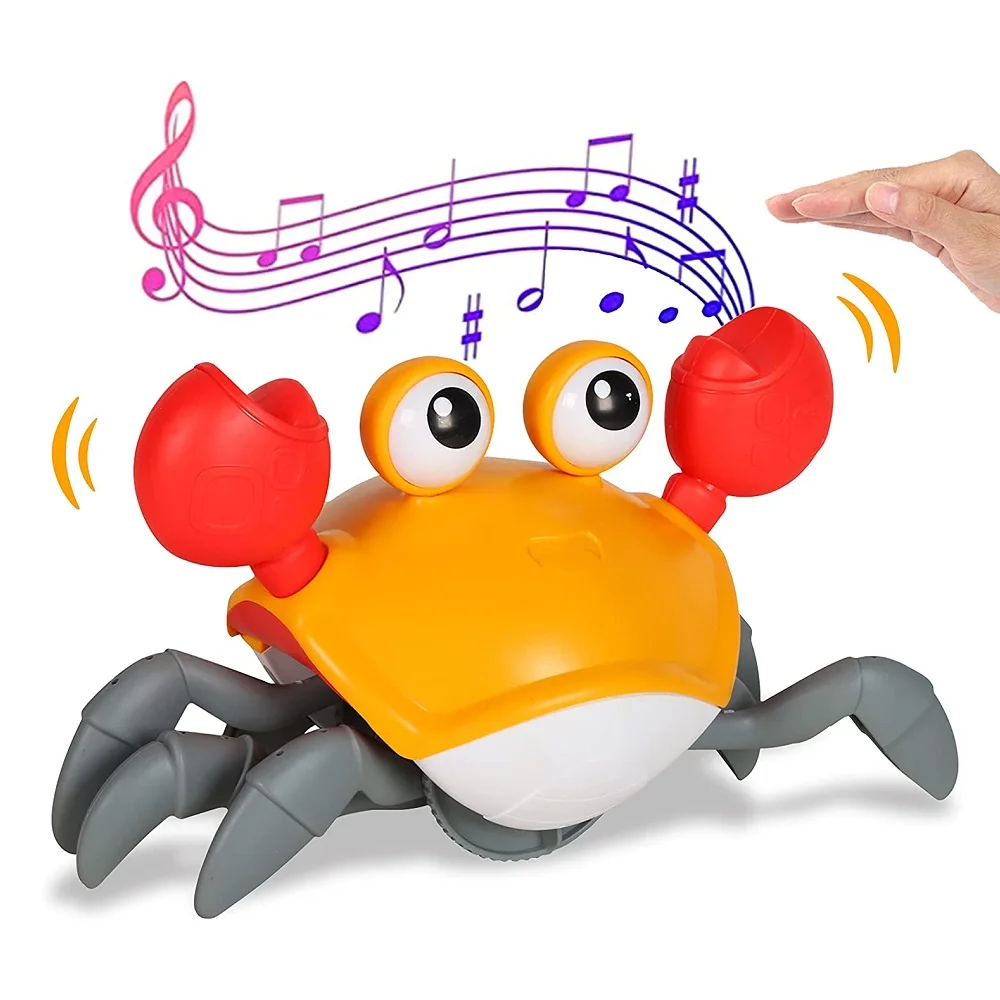 Kids Electronic Crab Induction Escape Crab Toy Rechargeable Crawling Music De Caranguejo Auto-sensing