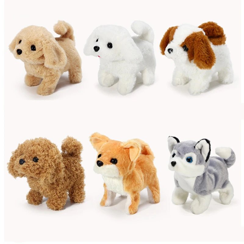 Kids Smart Interactive Plush Puppy Kids Electronic Toys Cute Robot Dog Walk Bark Jump Wag Tail Dog Toys for Baby Birthday Gift