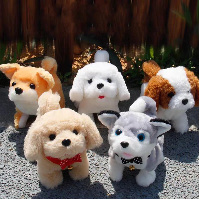 Kids Smart Interactive Plush Puppy Kids Electronic Toys Cute Robot Dog Walk Bark Jump Wag Tail Dog Toys for Baby Birthday Gift