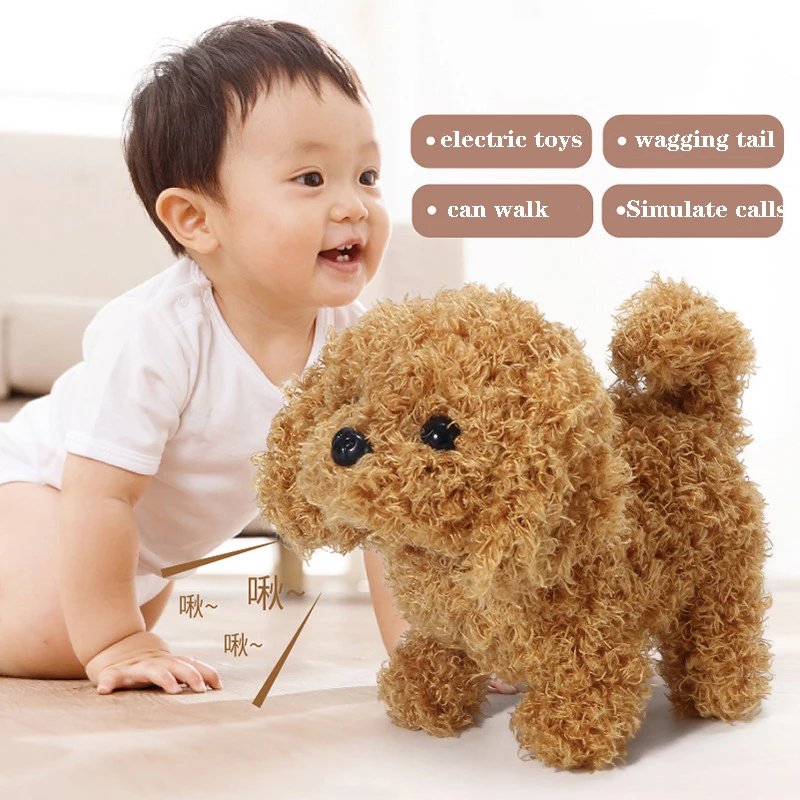 Kids Smart Interactive Plush Puppy Kids Electronic Toys Cute Robot Dog Walk Bark Jump Wag Tail Dog Toys for Baby Birthday Gift