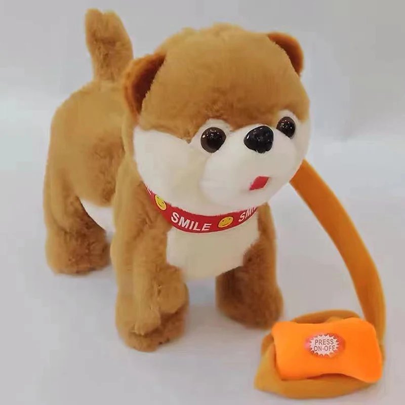 Robot Dog Interactive Dog Electronic Toys Plush Puppy Pet Walk Bark Leash Teddy Toys For Children Birthday Gifts