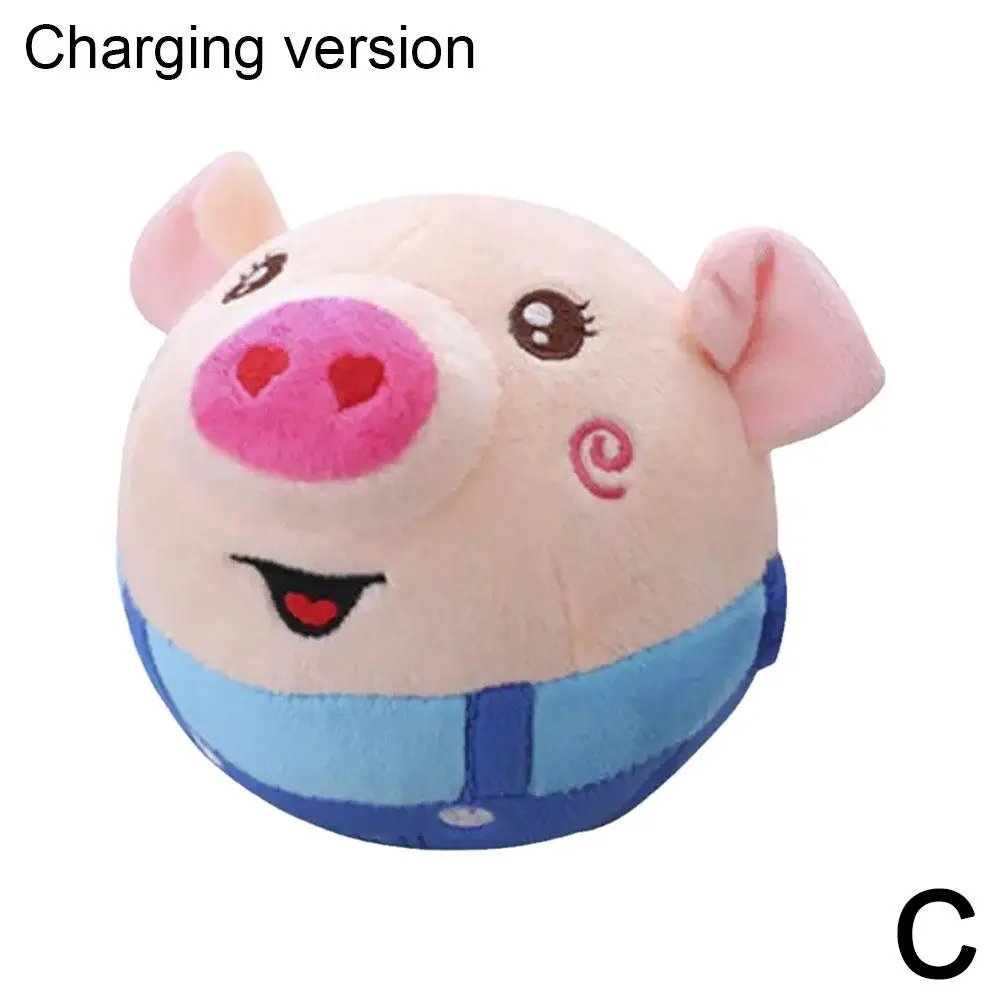 Cartoon Electronic Pet Pig Bouncing Jumping Plush Toys Pig Dog Doll Rechargeable Stuffed Beating Sing Animals Model For Kids