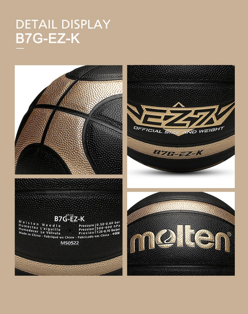 Men Molten Basketball Balls Official Size 7/6/5 PU Material High Quality Outdoor Indoor Sports Match Training Basketbol Topu