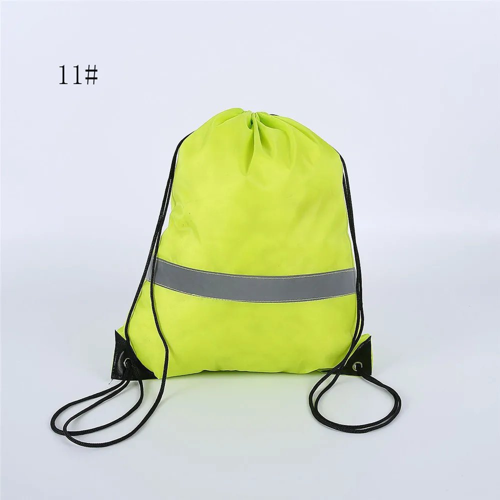 Drawstring Backpack Waterproof Sport Gym Bag With Reflective Strip For Travel Outdoor Shopping Swimming Basketball Yoga Bags