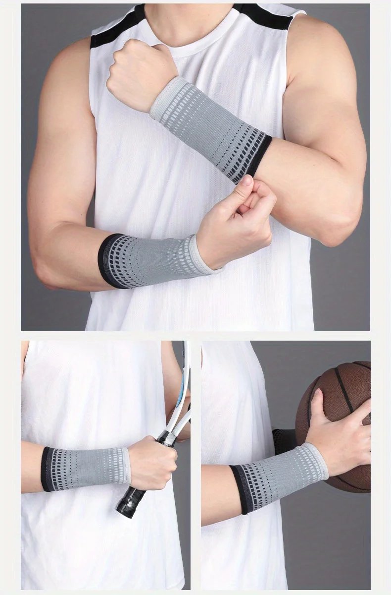 1pc Sports Wrist Guard: Knitted Compression Support for Men & Women's Basketball, Badminton,