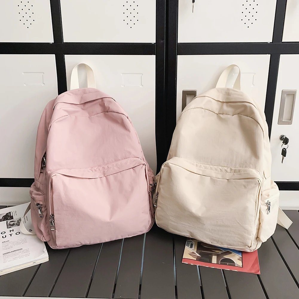 Korean Soft School Bags for Girls Women Laptop Backpack Waterproof Nylon Girls School Backpack Female Causal Book Bags Mochila