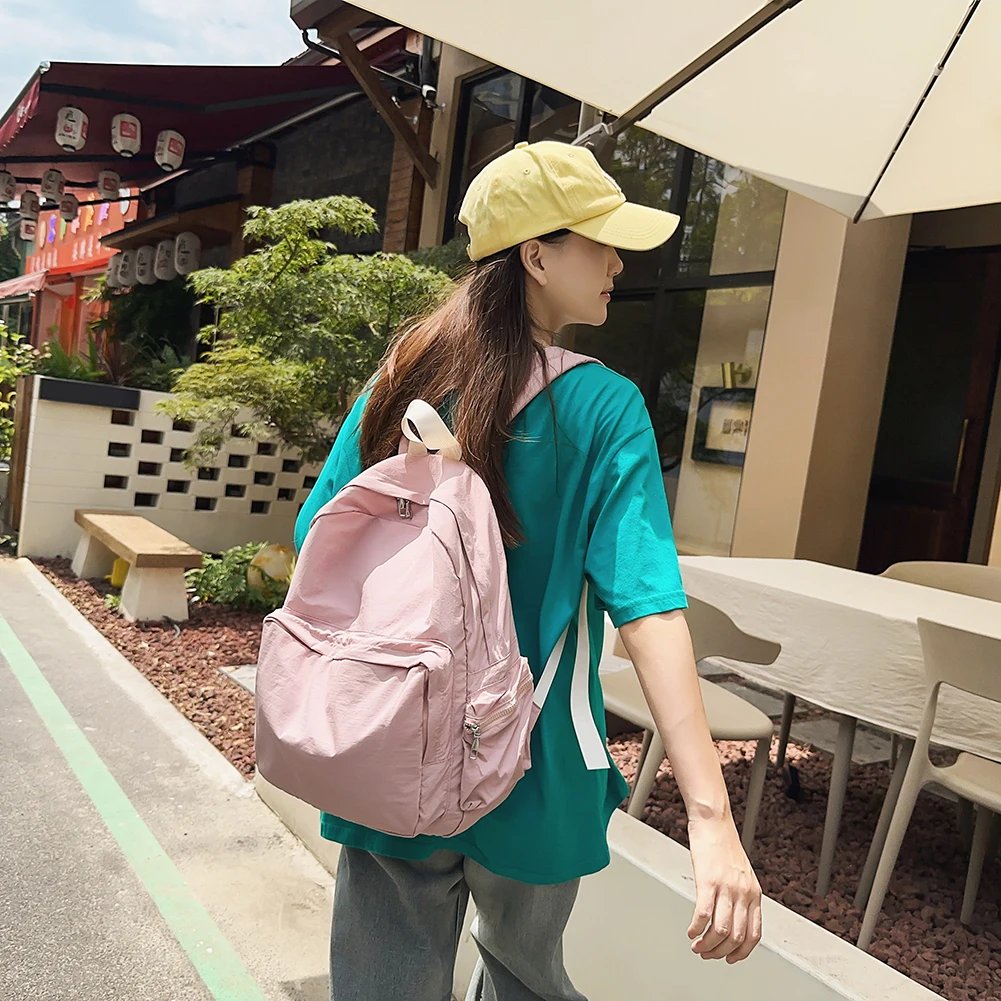 Korean Soft School Bags for Girls Women Laptop Backpack Waterproof Nylon Girls School Backpack Female Causal Book Bags Mochila
